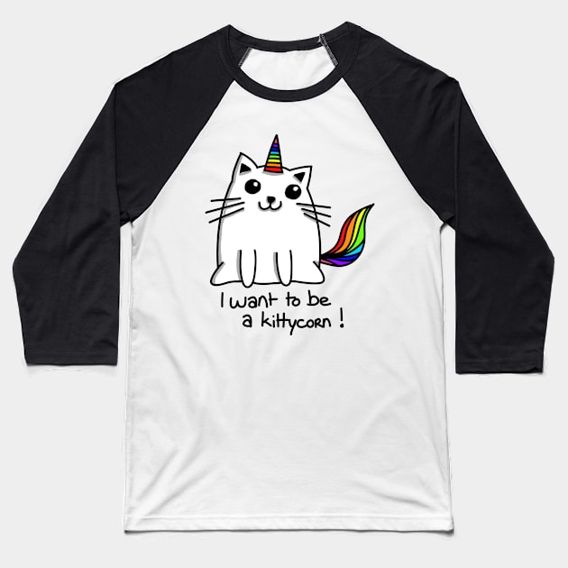Cat unicorn Baseball T-Shirt by Nezumi1998